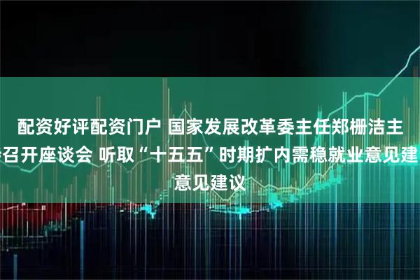 配资好评配资门户 国家发展改革委主任郑栅洁主持召开座谈会 听取“十五五”时期扩内需稳就业意见建议